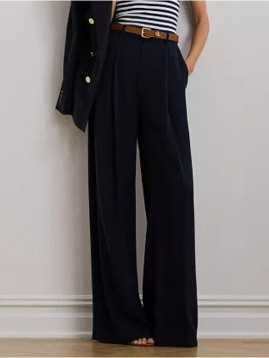 Lauren Ralph Lauren Pants - Lauren Ralph Lauren Black Label Double-Faced Georgette Wide-Leg Pant New Size 14